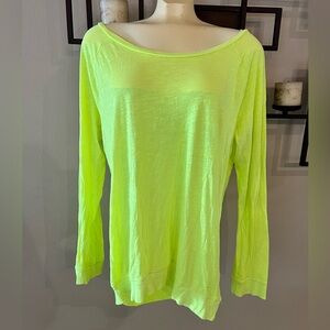 PINK Victoria's Secret Neon Green Long Sleeve Tee